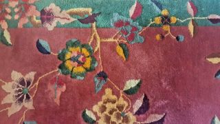 Antique Art Deco Nichols Chinese Floral Wool Rug 2 X 4 5