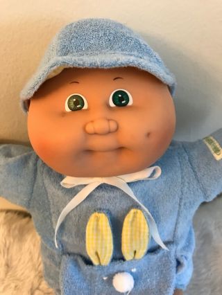 Vintage CABBAGE PATCH KID CPK Doll 14” Baby 1985 Blonde Green Eyes Bunny Suit 2