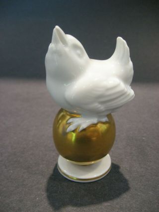 Antique Art Deco Rosenthal Fine Porcelain Bird On Gold Ball Figurine Germany