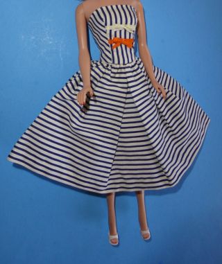 Vintage Barbie Cotton Casual Dress And White O.  T Shoes 912 Complete