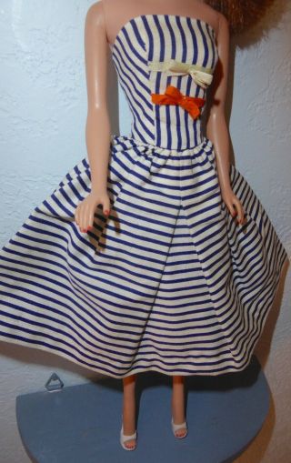 Vintage Barbie Cotton Casual Dress and White O.  T Shoes 912 Complete 7