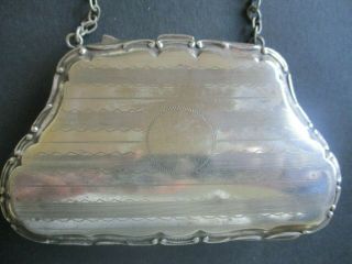 Antique Ladies Purse With Chain - Silver Plated [ Registered 1914 ]