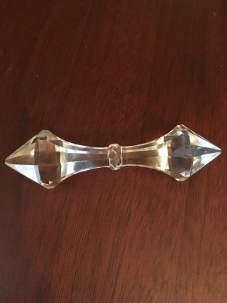 American Brilliant Cut Glass Antique Crystal Knife Rest,  Pointy Diamond Ends 4.  75