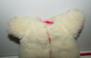Vintage Madame Alexander - Kins White Faux Fur Coat Pink Taffeta Lining 8 