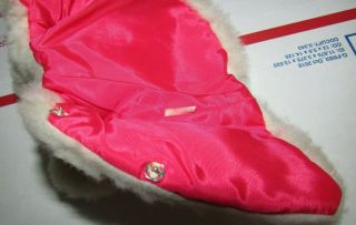Vintage Madame Alexander - Kins White Faux Fur Coat Pink Taffeta Lining 8 