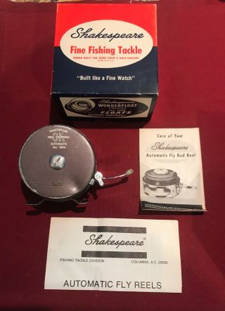 Vintage Shakespeare 1824 " Ok " Stripping Automatic Fly Fishing Reel Orig Box