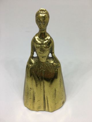 Vintage Virginia Metalcrafters Cast Brass Bell Colonial Woman