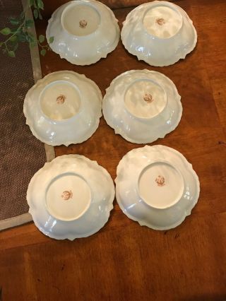 Lovely 7pc.  Antique RS Prussia Bowl & 6 Serving.  Hand Painted Dogwood Gold Trim 7