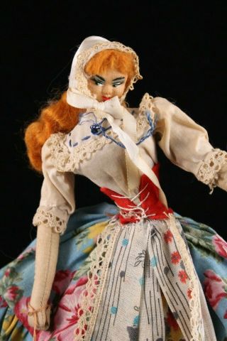 Vintage Layna Cloth Lady Fashion Doll Handmade Spain With Tag Red Hair Spanish