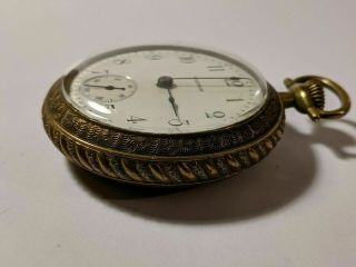 1907 Waltham Pocket Watch In Solid Brass Indian Chief Head Case