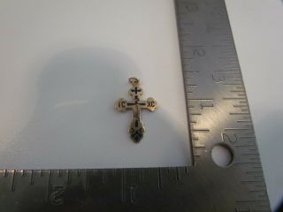 14k Gold Cross Pendant Ic Xc Orthodox Byzantine Russian Antique Estate 1 1/4 "
