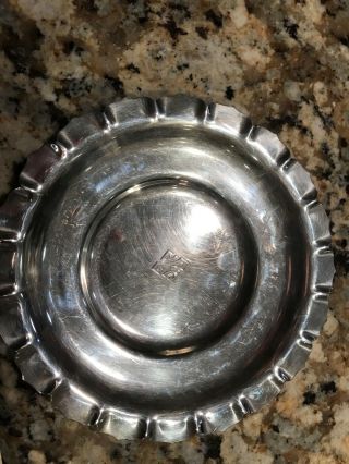 Sterling Silver Dish With Initials (maj) Antique (probably Late 1800s),  6.  25 "