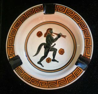 Vintage Greek Ceramic Pottery Hand Painted Made In Greece 450 B.  C.  Ash Tray