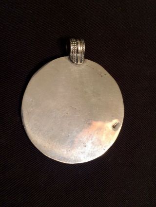 Large 2” Vintage Antique Sterling Silver Shield Pendant 2