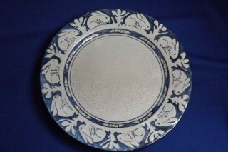 Rare Antique Dedham Pottery 10” Raised Rabbit Artist M.  Davenport Dinner Plate
