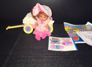 Vintage Heart Family Baby Doll Mattel Windy & Her Wagon Neighborhood Kids 80 