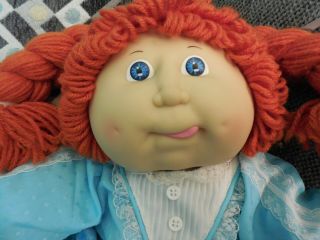 Vtg 1986 Coleco Cabbage Patch Kid Doll Red Hair Outfit Shoes Tongue Out