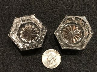 Vintage Antique Clear Glass Crystal Cut And Pressed Salt Dip Cellars