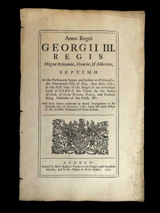 1761 King George Iii Decree Regarding Building A Passage To The House Of Commons