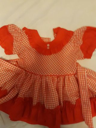 Vintage Red Check Dress For Penny Playpal Or 32 " Saucy Walker
