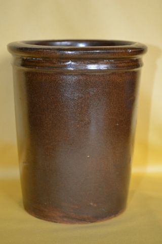 Antique Macomb Pottery Co.  Crock Jar 5 " Stamped On Bottom,  Macomb,  Il Near
