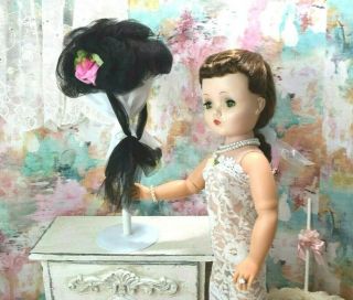Vintage Madame Alexander 20 21 Cissy Size Portrait Doll Hat Black Tulle Agatha