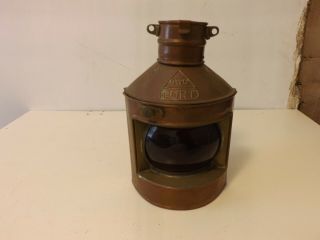 Antique Ship Port Light,  Cwc Lamp Lantern Marine Nautical Copper