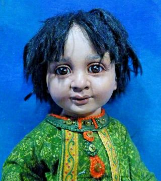 Vintage 2009 Very Fine Signed Artist Ooak Art Doll By Nina: Asian Child De35