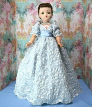 Vintage Madame Alexander 20 21 Cissy Size Doll Dress Light Blue Taffeta & Lace