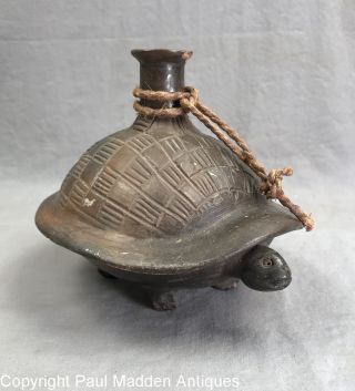 Antique South American Turtle Pottery Bottle