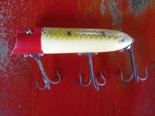 Vintage Heddon Glass Eyes Lucky 13 Fishing Lure 2