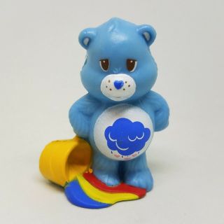 Vintage Care Bears Grumpy Bear With Bucket Rainbow Pvc Figure Miniature Mini
