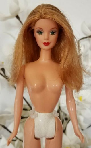 Vintage Barbie Ginger Red Hair Mackie Face Green Eyes Great For Ooak