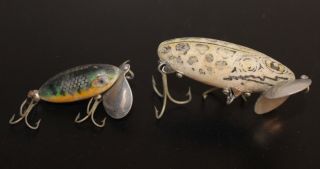 2 Vintage Fred Arbogast Jitterbugs Fishing Lures.