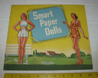 Vintage Uncut 1940 Smart Paper Dolls Saalfield 1935