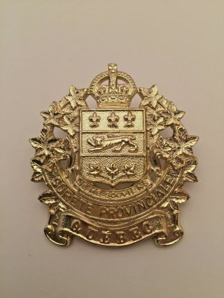 Quebec Surete Provinciale Police (ex Sureté Du Québec) Full - Size Cap Badge Sign