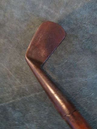 Antique wood shaft hickory T.  Stewart St.  Andrews smooth face mashie 3