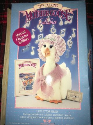 Talking Mother Goose Book Tape Bonnet Scarf Set Lullabies Worlds Of Wonder Boxed