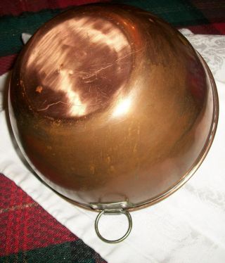 Vintage Copper Mixing Bowl 4 1/4 " H X 8 1/4 " W