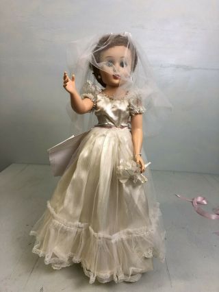 Vintage American Doll Co.  Fashion Doll 1958 In Toni Doll Wedding Dress 20 "