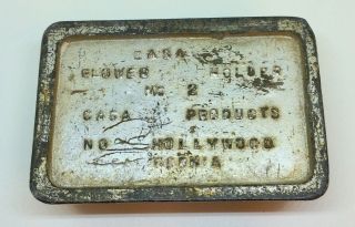 Antique / Vintage Flower Frog Metal Pin Holder CASA PRODUCTS,  N.  Hollywood,  CA 5