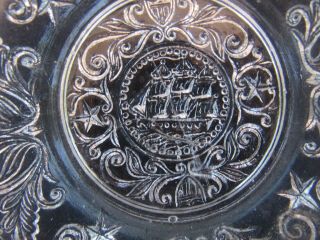 Antique Sandwich Cup Plate With a Ship 2