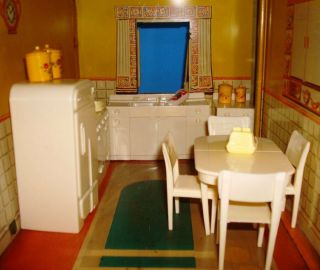 Vintage Marx Dollhouse Kitchen Furniture Set 1/12 Scale