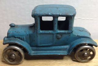 Antique / Vintage Cast Iron Model  T  Coupe Blue Paint Car Vehicle