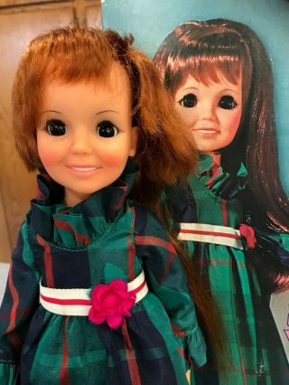 Ideal 1972 Look Around Crissy Baby Doll Box Plaid Red Grow Hair Fashion Chrissy 8