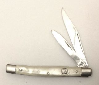 Vintage Imperial Usa Pearl Handled Small Pocket Knife C.  1975