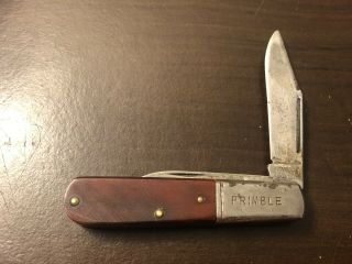 Vintage John Primble Belknap Inc 5922 Barlow Style 2 Blade Bone Pocket Knife