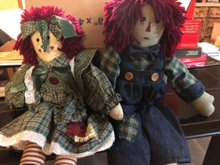Raggedy Ann And Andy Dolls,  Vintage.