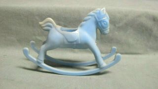 Vintage Renwal Dollhouse Furniture Plastic Blue Rocking Horse
