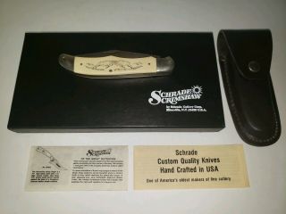 Schrade Scrimshaw " Bighorn Sheep " Knife/box/sheath/ Paperwork